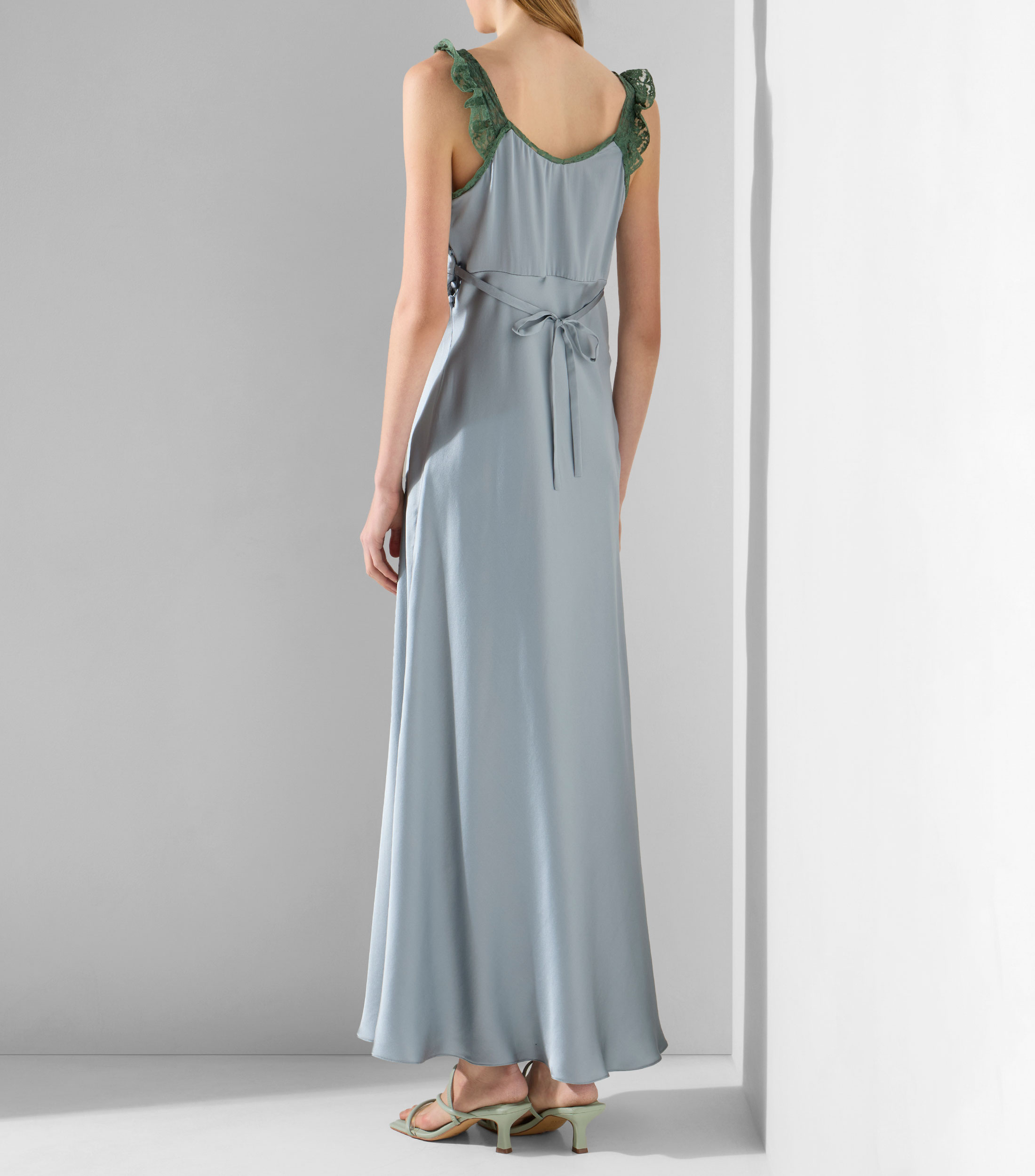 Vestido largo liso Mujer